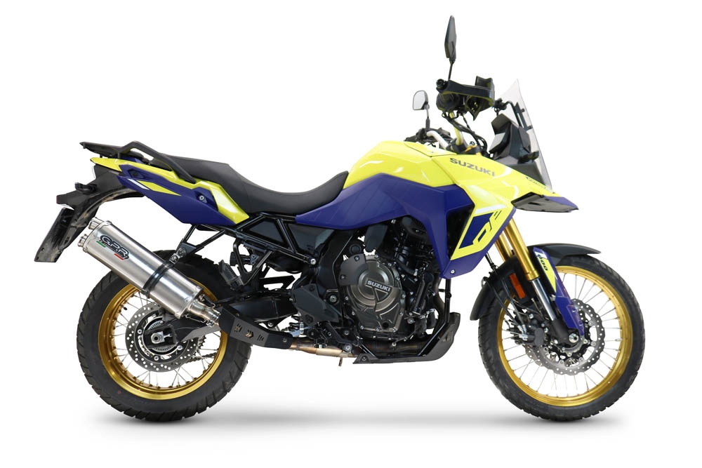 GPR exhaust compatible with  Suzuki V-STROM DL 800 DE - SE 2023-2025, Dual Inox, Homologated legal slip-on exhaust including removable db killer and link pipe 