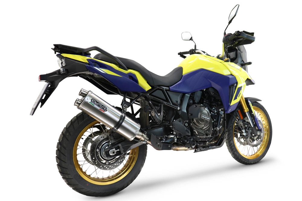 GPR exhaust compatible with  Suzuki V-STROM DL 800 DE - SE 2023-2025, Dual Inox, Homologated legal slip-on exhaust including removable db killer and link pipe 