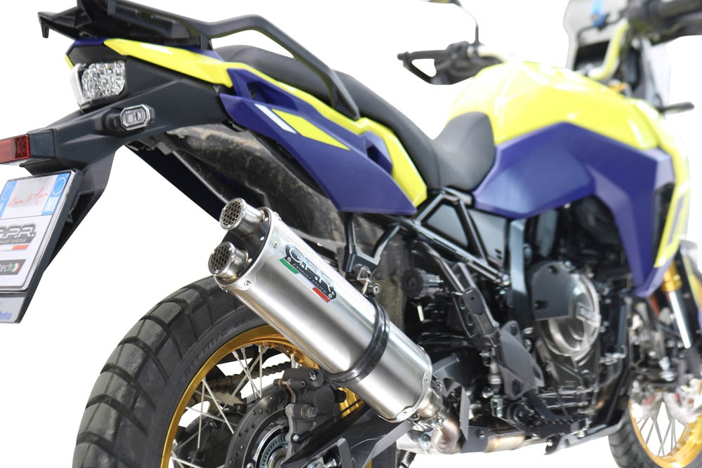 GPR exhaust compatible with  Suzuki V-STROM DL 800 DE - SE 2023-2025, Dual Inox, Homologated legal slip-on exhaust including removable db killer and link pipe 