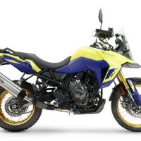 Scarico compatibile con Suzuki V-STROM DL 800 DE - SE 2023-2025, Furore-X Titanio, Scarico omologato, silenziatore con db killer estraibile e raccordo specifico