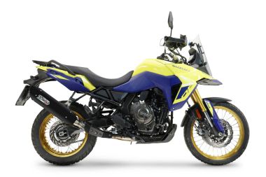 Exhaust compatible with Suzuki V-STROM DL 800 DE - SE 2023-2025, Furore-X Titanio Nero, Homologated legal slip-on exhaust including removable db killer and link pipe 