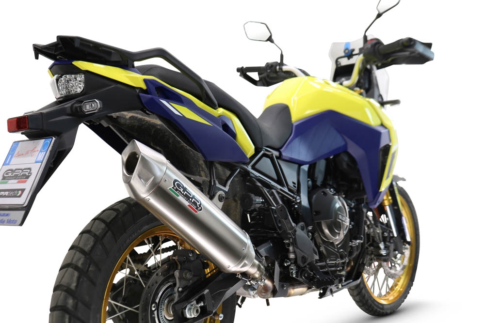 Scarico GPR compatibile con  Suzuki V-STROM DL 800 DE - SE 2023-2025, Furore-X Acciaio Inox, Scarico omologato, silenziatore con db killer estraibile e raccordo specifico