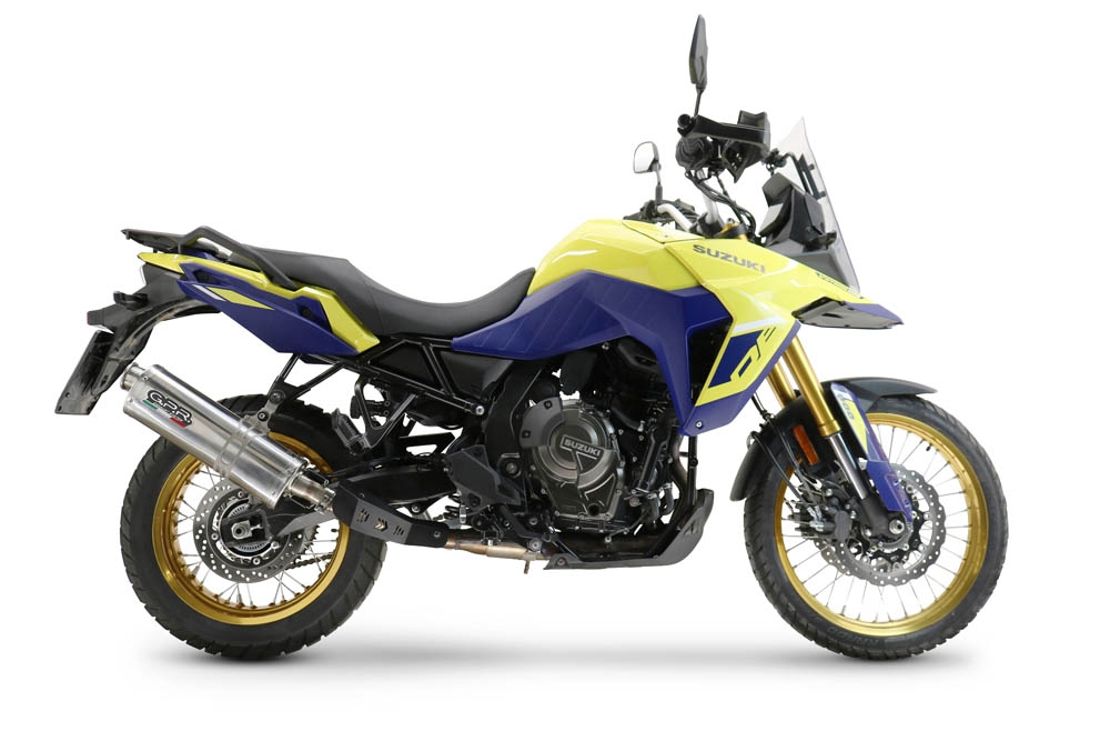 Exhaust compatible with Suzuki V-STROM DL 800 DE - SE 2023-2025, Trioval, Homologated legal slip-on exhaust including removable db killer and link pipe 
