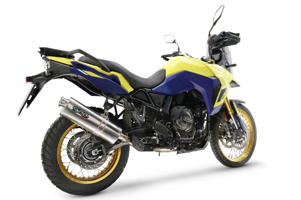 Exhaust compatible with Suzuki V-STROM DL 800 DE - SE 2023-2025, Trioval, Homologated legal slip-on exhaust including removable db killer and link pipe 