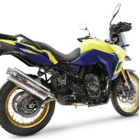 Exhaust compatible with Suzuki V-STROM DL 800 DE - SE 2023-2025, Trioval, Homologated legal slip-on exhaust including removable db killer and link pipe 