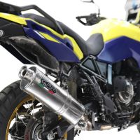Exhaust compatible with Suzuki V-STROM DL 800 DE - SE 2023-2025, Trioval, Homologated legal slip-on exhaust including removable db killer and link pipe 