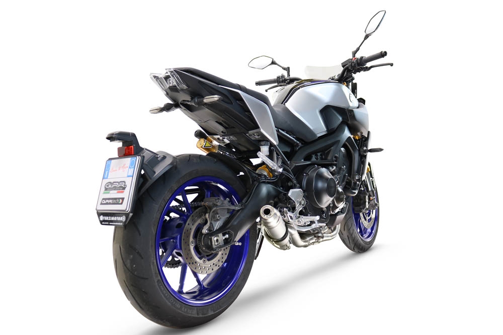Scarico GPR compatibile con  Yamaha Mt-09 2014-2020, Deeptone Inox, Scarico completo racing, fornito con db killer estraibile e collettore, non legale per uso stradale