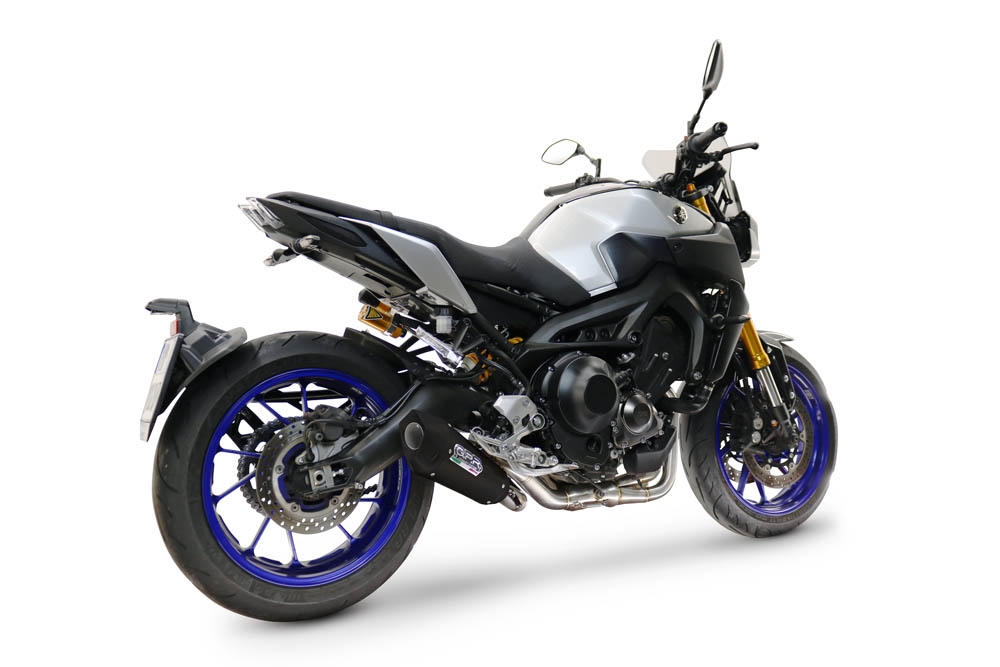Scarico GPR compatibile con  Yamaha Mt-09 2014-2016, GP-Revo Black Titanium, Scarico completo omologato per il rumore,fornito con db killer,catalizzatore conforme alla revisione e collettore