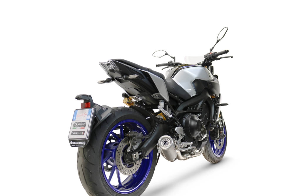 Scarico GPR compatibile con  Yamaha Mt-09 2014-2020, M3 Inox , Scarico completo racing, fornito con db killer estraibile e collettore, non conforme per uso stradale