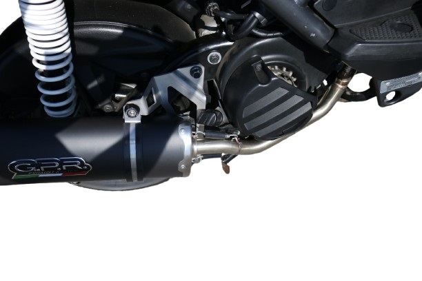 Exhaust compatible with Yamaha Zuma 125 2009-2015, Furore Nero, Racing full system exhaust, including removable db killer 
