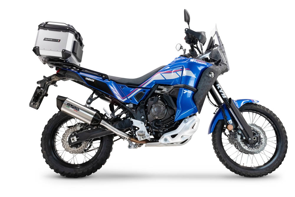 Scarico compatibile con Yamaha Tenere 700 2024-2025, Furore-X Titanio, Scarico omologato, silenziatore con db killer estraibile e raccordo specifico