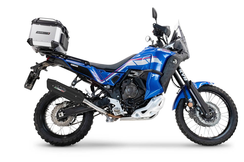 Scarico compatibile con Yamaha Tenere 700 2024-2025, Furore-X Titanio Nero, Scarico omologato, silenziatore con db killer estraibile e raccordo specifico