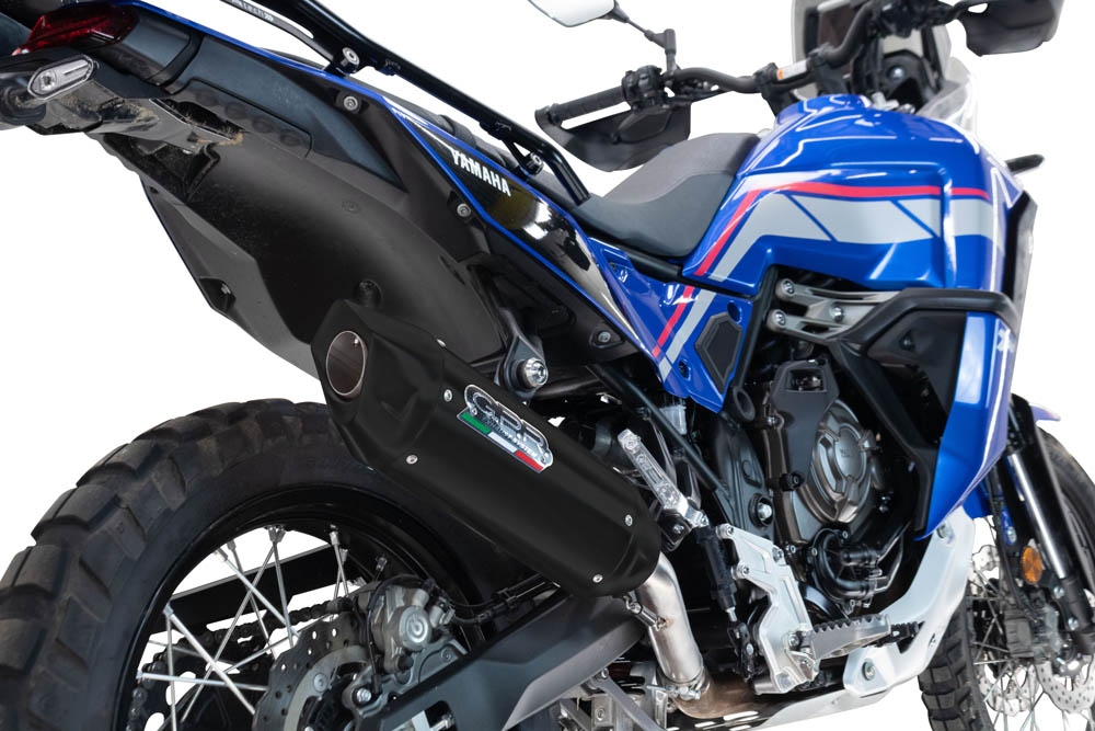 Scarico compatibile con Yamaha Tenere 700 2024-2025, Furore-X Titanio Nero, Scarico omologato, silenziatore con db killer estraibile e raccordo specifico