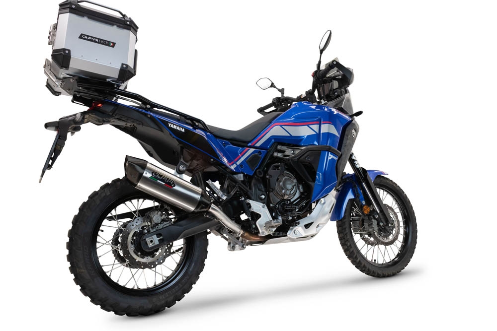 Scarico compatibile con Yamaha Tenere 700 2024-2025, Furore-X Titanio, Scarico omologato, silenziatore con db killer estraibile e raccordo specifico