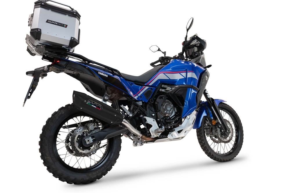 Scarico compatibile con Yamaha Tenere 700 2024-2025, Furore-X Titanio Nero, Scarico omologato, silenziatore con db killer estraibile e raccordo specifico
