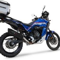 Scarico compatibile con Yamaha Tenere 700 2024-2025, Furore-X Titanio Nero, Scarico omologato, silenziatore con db killer estraibile e raccordo specifico
