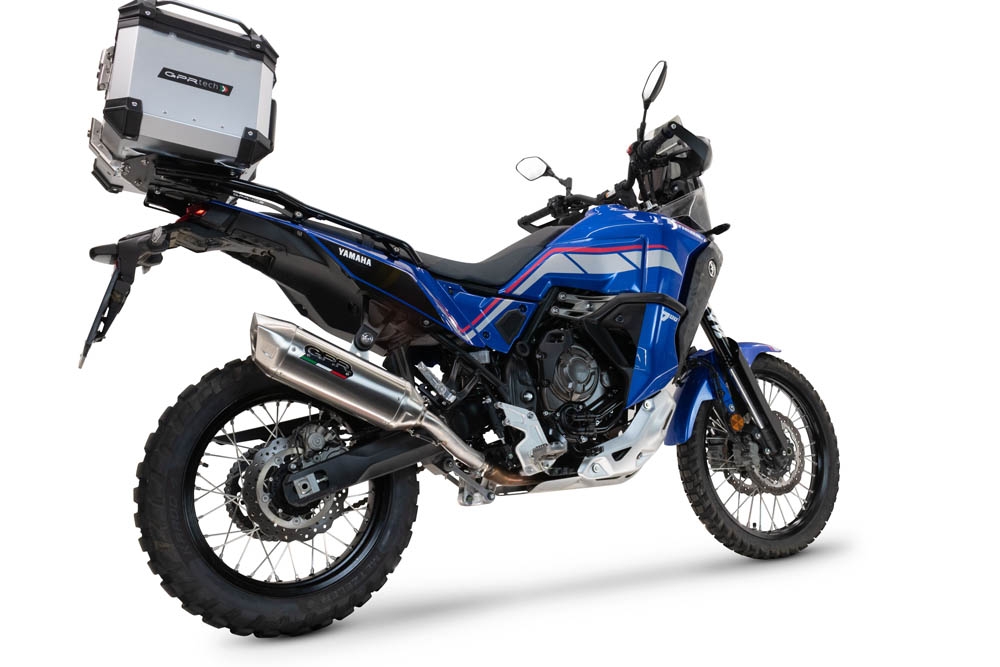 Exhaust compatible with Yamaha Tenere 700 2024-2025, Furore-X Acciaio Inox, Homologated legal slip-on exhaust including removable db killer and link pipe 