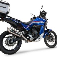 Exhaust compatible with Yamaha Tenere 700 2024-2025, Furore-X Acciaio Inox, Homologated legal slip-on exhaust including removable db killer and link pipe 