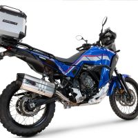 Exhaust compatible with Yamaha Tenere 700 2021-2024, Hyper Sonic Titanium, Homologated legal slip-on exhaust including removable db killer and link pipe 