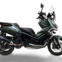 Exhaust compatible with Zontes 365D 2024-2026, Furore-X Scooter, Slip-on exhaust legal for UK and non-EU markets including link pipe and removable db killer 