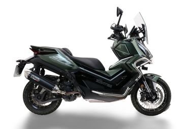 Exhaust compatible with Zontes 365E 2024-2026, Furore-X Scooter, Racing slip-on exhausts including link pipe and removable db killer 