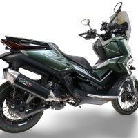 Exhaust compatible with Zontes 365D 2024-2026, Furore-X Scooter, Slip-on exhaust legal for UK and non-EU markets including link pipe and removable db killer 