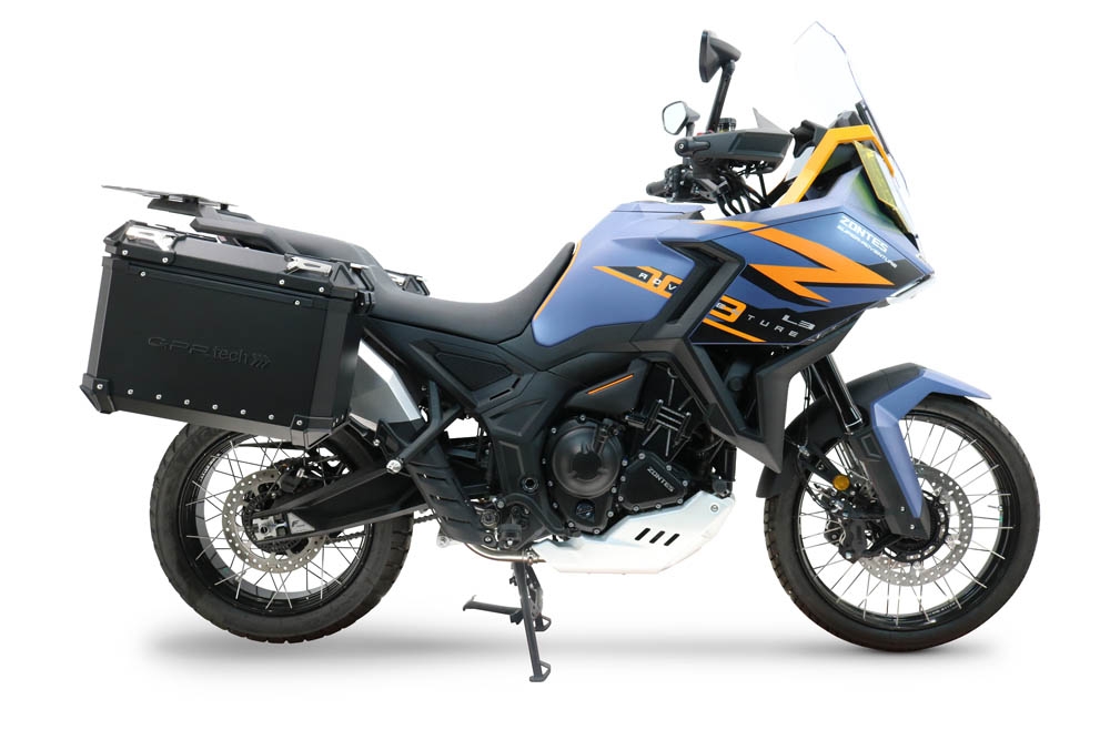 GPR TECH COMPATIBILE CON Zontes 703 F 2025/2026 GPR TECH COPPIA DI VALIGIE LATERAL,I COLORE NERO, SERIE ALPI-TECH 38 LT. + 38 LT. CON TELAIO SPECIFICO 