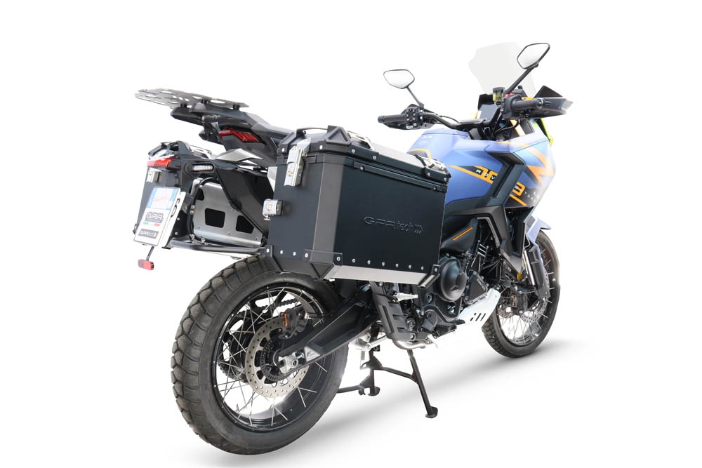 GPR TECH COMPATIBILE CON Zontes 703 F 2025/2026 GPR TECH COPPIA DI VALIGIE LATERAL,I COLORE NERO, SERIE ALPI-TECH 38 LT. + 38 LT. CON TELAIO SPECIFICO 