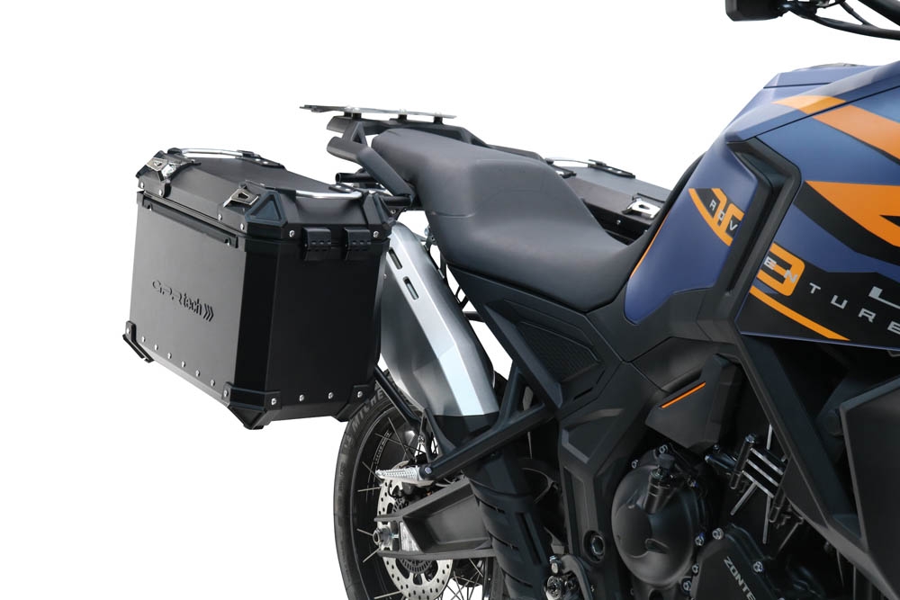 GPR TECH COMPATIBILE CON Zontes 703 F 2025/2026 GPR TECH COPPIA DI VALIGIE LATERAL,I COLORE NERO, SERIE ALPI-TECH 38 LT. + 38 LT. CON TELAIO SPECIFICO 