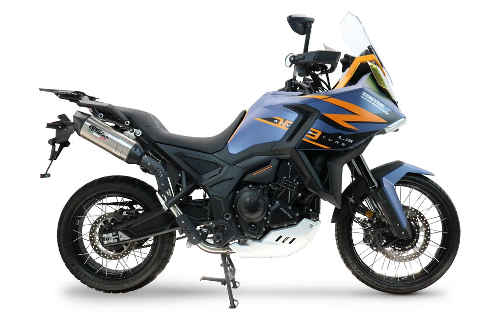 Scarico GPR compatibile con  Zontes 703 F 2025-2026, Furore-X Titanio, Scarico omologato, silenziatore con db killer estraibile e raccordo specifico