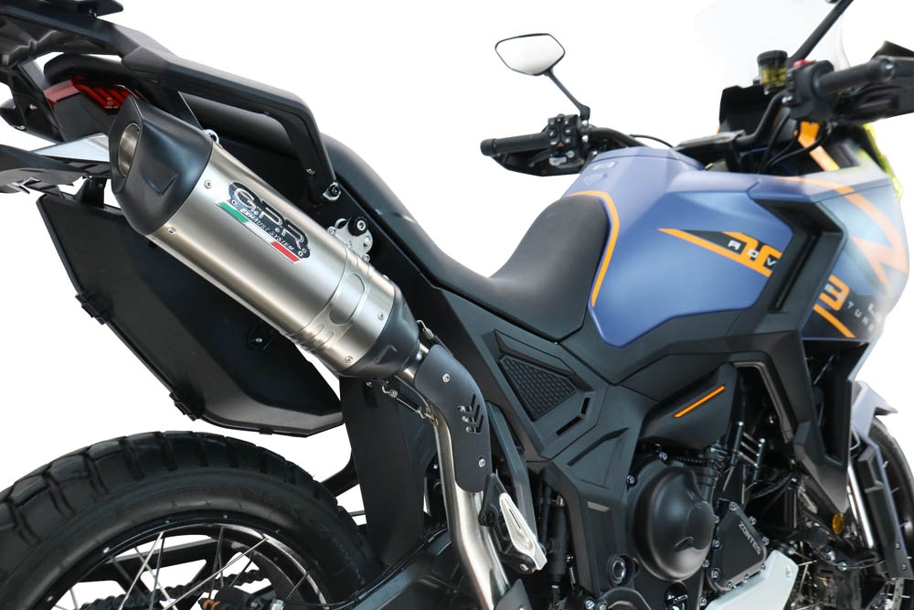 Scarico GPR compatibile con  Zontes 703 F 2025-2026, Furore-X Titanio, Scarico omologato, silenziatore con db killer estraibile e raccordo specifico