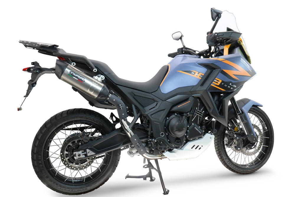 Scarico GPR compatibile con  Zontes 703 F 2025-2026, Furore-X Titanio, Scarico omologato, silenziatore con db killer estraibile e raccordo specifico