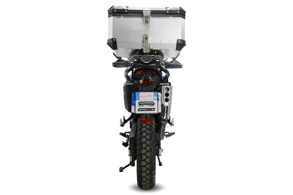 GPR TECH COMPATIBILE CON Zontes 703 F 2025/2026 GPR TECH BAULETTO TOP CASE ALPI-TECH 45 LT. COLORE ARGENTO CON PIASTRA SPECIFICA 