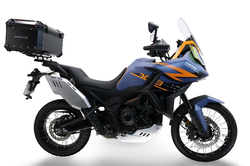GPR TECH COMPATABILE CON Zontes 703 F 2025/2026 GPR TECH BAULETTO TOP CASE ALPI-TECH 45 LT. COLORE NERO CON PIASTRA SPECIFICA 
