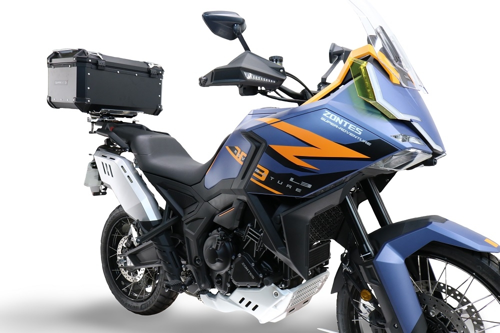 GPR TECH COMPATABILE CON Zontes 703 F 2025/2026 GPR TECH BAULETTO TOP CASE ALPI-TECH 45 LT. COLORE NERO CON PIASTRA SPECIFICA 