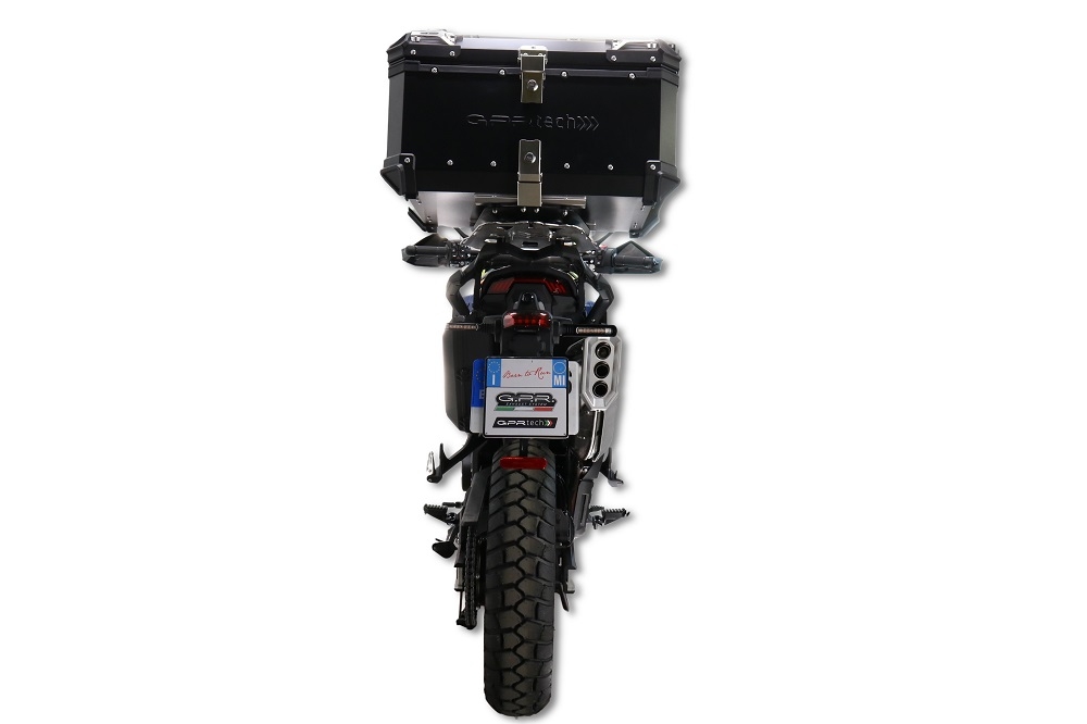 GPR TECH COMPATABILE CON Zontes 703 F 2025/2026 GPR TECH BAULETTO TOP CASE ALPI-TECH 45 LT. COLORE NERO CON PIASTRA SPECIFICA 