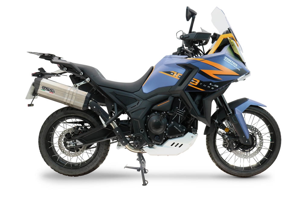 Scarico GPR compatibile con  Zontes 703 F 2025-2026, Hyper Sonic Black Titanium, Scarico omologato, silenziatore con db killer estraibile e raccordo specifico