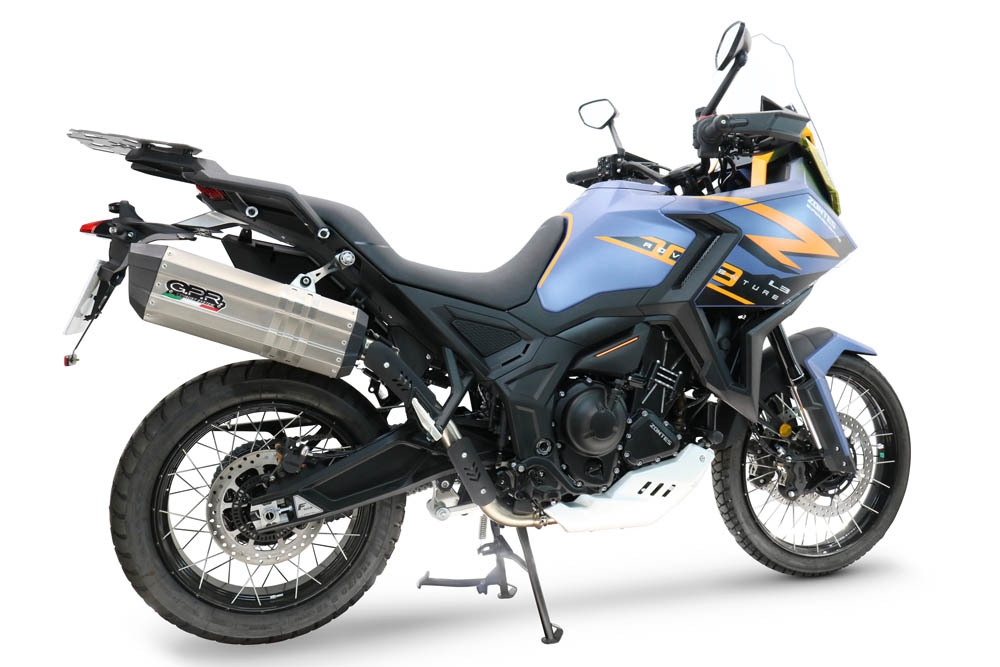 Scarico GPR compatibile con  Zontes 703 F 2025-2026, Hyper Sonic Black Titanium, Scarico omologato, silenziatore con db killer estraibile e raccordo specifico