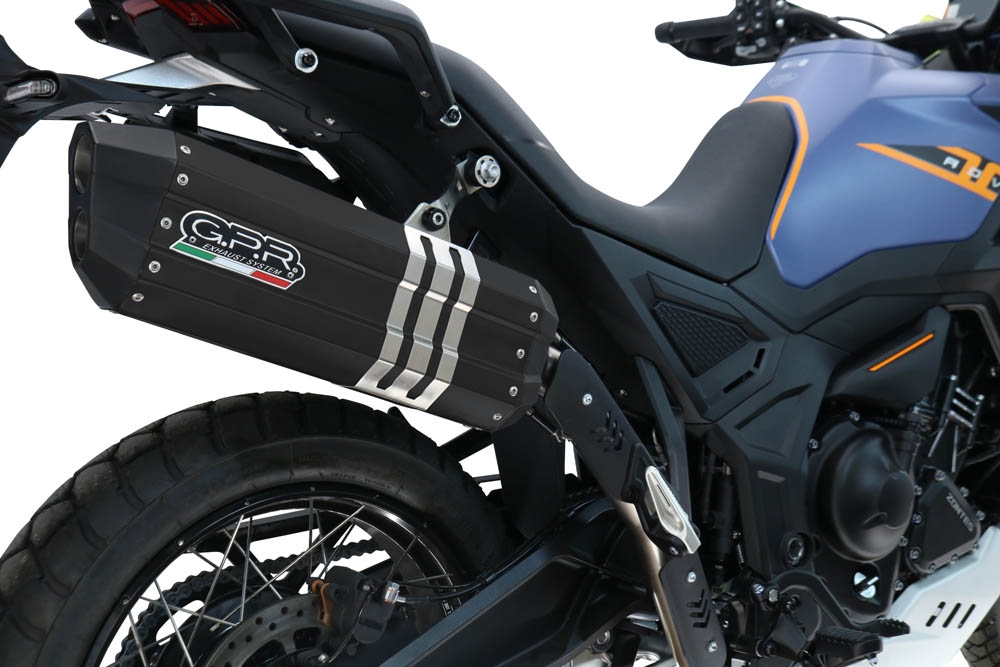 Scarico GPR compatibile con  Zontes 703 F 2025-2026, Hyper Sonic Titanium, Scarico omologato, silenziatore con db killer estraibile e raccordo specifico